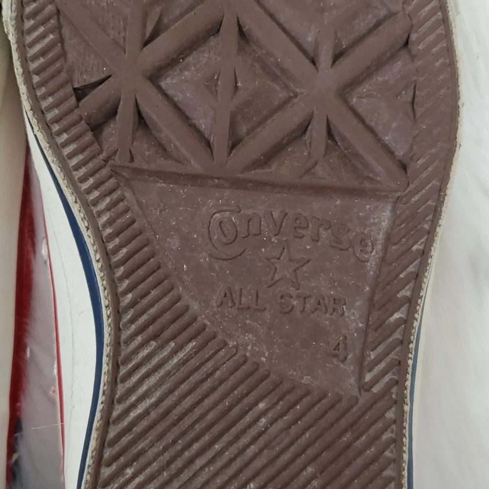 Vintage Converse Chuck Taylor American Flag Patriotic Made USA Kids Size 4